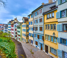 Residential houses on Lindenhof Hill in Zürich, Switzerland