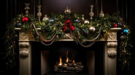 Fototapeta premium garland holiday mantle