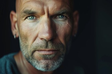 Fototapeta premium Close Up of a Person With a Bald Head