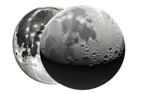 a high quality photograph of a Moon isolated on a white or transparent background