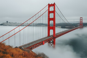 Calm Overcast Day at the Golden Gate Bridge