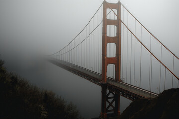 Fog-Enshrouded Golden Gate Bridge at Dawn