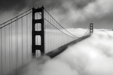 Mystic Veil: Golden Gate Bridge Shrouded in Fog