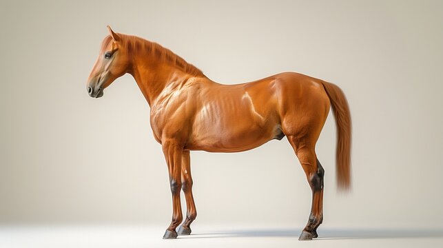 A beautiful image of a horse isolated on a plain white background. horse on a white background