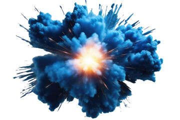 a high quality stock photograph of a blue explosion isolated on a white or transparent background
