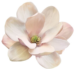 Obraz na płótnie Canvas white magnolia flower isolated