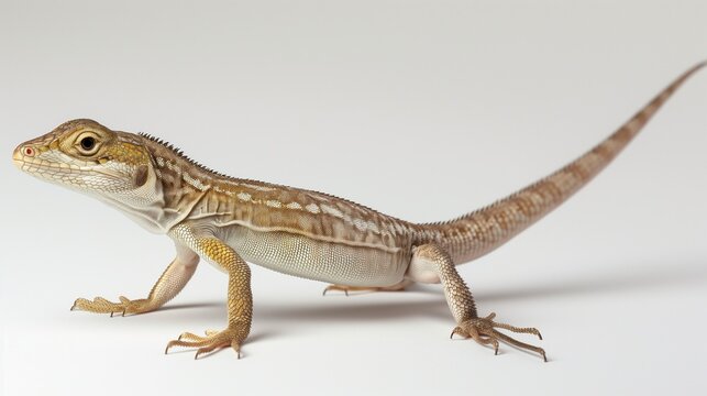 A beautiful image of a lizard isolated on a plain white background.  close up of a lizard