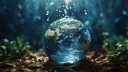 Obraz na płótnie Canvas World Water Day Concept, Every Drop Matters, GROUNDWATER - MAKING THE INVISIBLE VISIBLE, World Earth day, environment day, and global warming concept