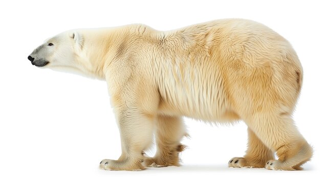 A beautiful image of a polar bear isolated on a plain white background. polar bear isolated on white background