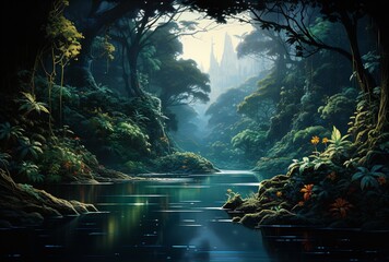 a river in a forest