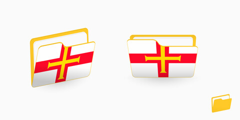 Guernsey flag on two type of folder icon.