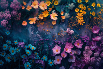 Obraz na płótnie Canvas Whimsical pastel floral background wallpaper