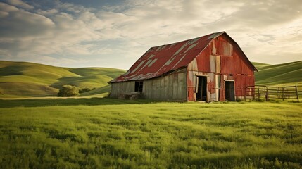 Fototapeta na wymiar agricultural metal barn