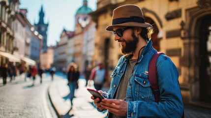 Lifestyle Portrait Young Traveler Street