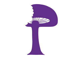 Purple Eaten Mushroom outline
