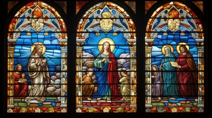 Fototapeta na wymiar window catholic stained glass