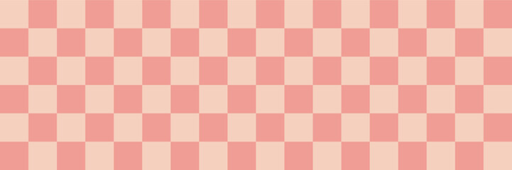 Christmas wavy groovy checker vector background. Retro holiday fluid abstract checkerboard backdrop. Xmas curved distorted check abstract geometric seamless pattern. Pink color illustration