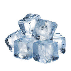 Ice cubes isolated on transparent background