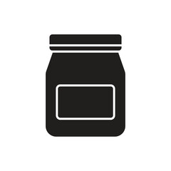 Jam jar icon design, jam jar glass symbol, isolated on white background, vector illustration