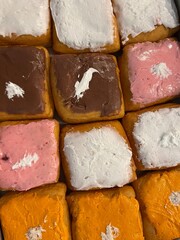 A box full of assorted yeast donuts