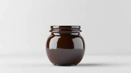 Blank brown jar mockup on white background