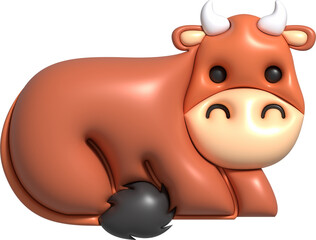 Cow Cute 3D Illustration