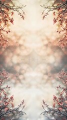 Easter vertical symmetry background with branches