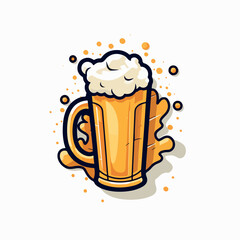 Beer in cartoon, doodle style. Image for t-shirt, web, mobile apps and ui. Isolated 2d vector illustration in logo, icon, sketch style, Eps 10. AI Generative