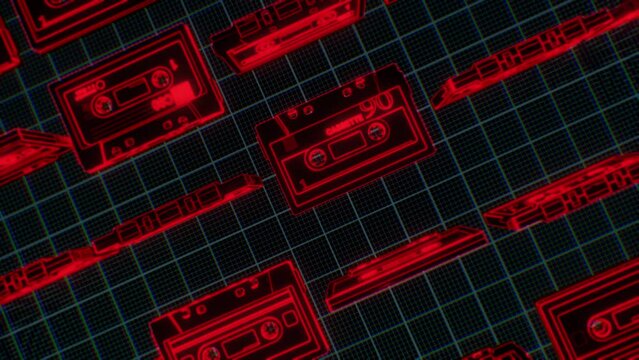 Retro Cassette Tapes Outlines 02
