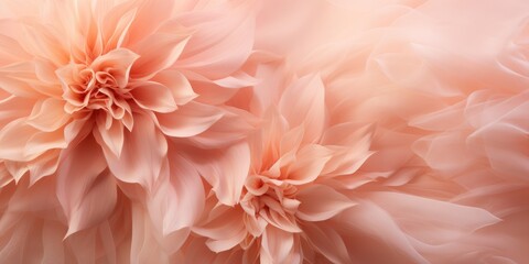 Abstract background from different flowers in peach color. Color of the year 2024. Generative AI