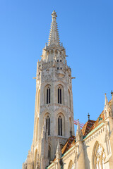 Fototapeta na wymiar Matthias Church in Fisherman Bastion. Budapest, Hungary