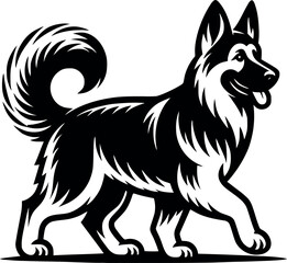dog illustration vector file, silhouette 