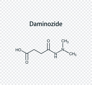 Chemical structure of daminozide. Vector illustration isolated on transparent background.