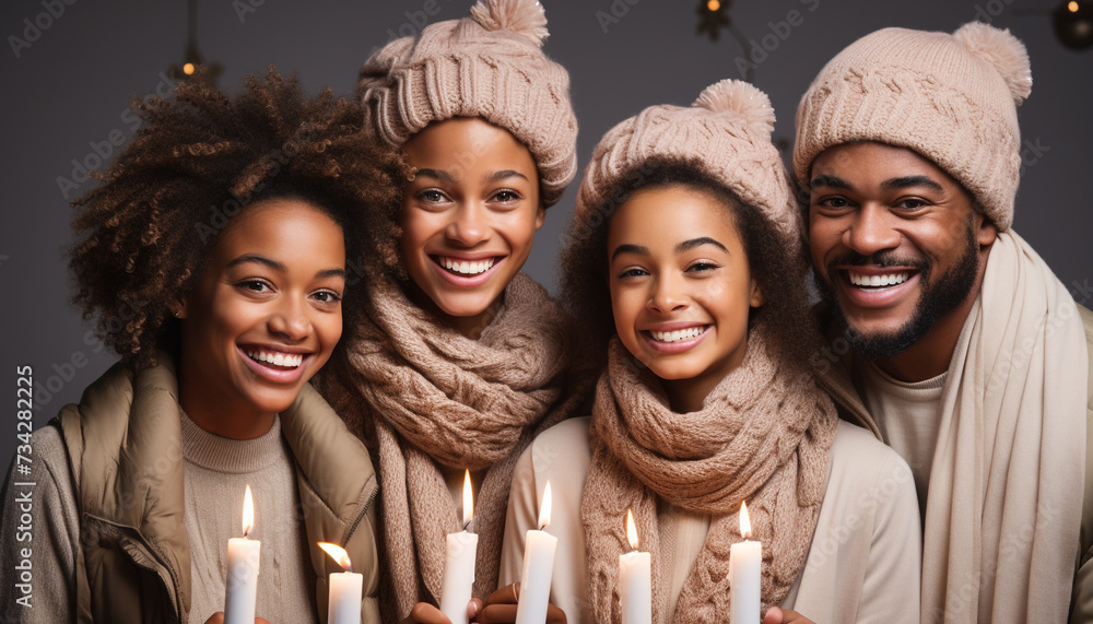 Canvas Prints a group of cheerful young adults smiling, celebrating love and friendship generated by ai