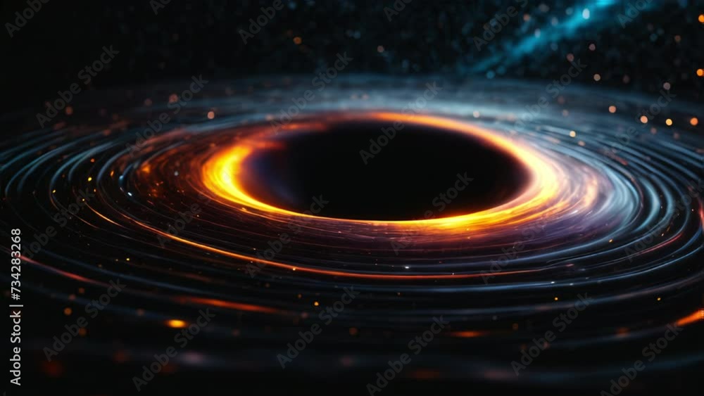 Canvas Prints Black hole in the space. Generative AI Video. ProRes HQ 59.94 FPS available in 4K 16:9.