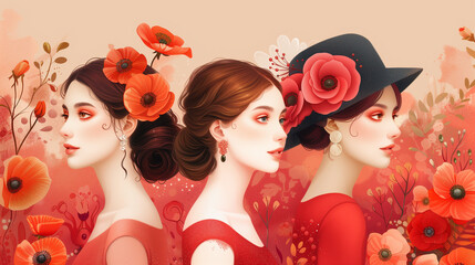 Happy women's day greeting card