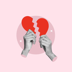 broken heart, hand with heart, paper heart, divorce, separation, infidelity, single, sentimental...