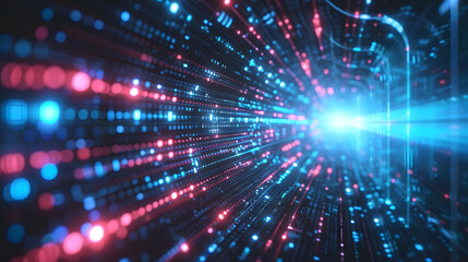 Fototapeta premium Data Stream Symphony: Digital Background for Seamless Transfers, AI Generative