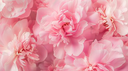 Fluffy pink peonies flowers background, Peony flower pink banner