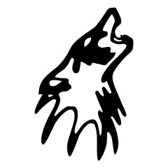 wolf howling vector