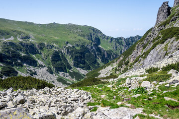 Landscape of Rila Mountain near Malyovitsa hut, Bulgaria