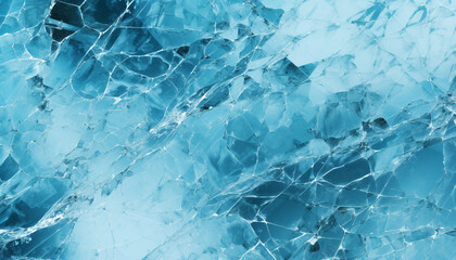 Abstract ice crystal pattern on blue background, nature frozen elegance generated by AI