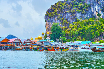 Ko Panyi village from the sea, Phang Nga Bay, Thailand
