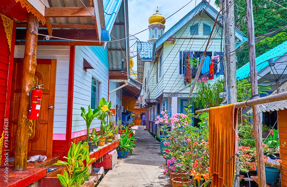 Canvas Prints The narrow street in Ko Panyi floating Muslim village, Phang Nga Bay, Thailand