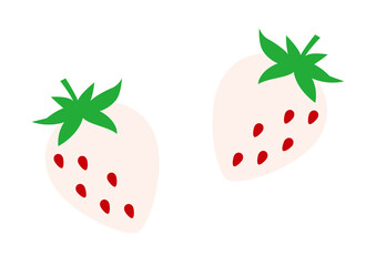 白いちご　シンプル 透過png