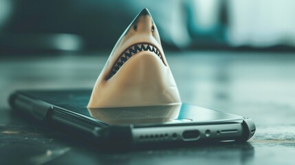 A conceptual image illustrating the danger of online predators, as threat to internet users, especially children and teenagers.