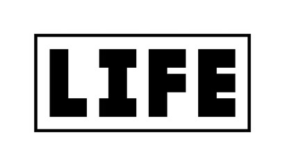 palabra life negra sobre fondo blanco