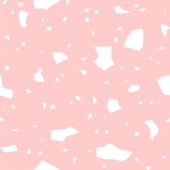 Vector abstract seamless pattern. Terrazzo tile imitation, stone texture. Cute design for fabric, wrapping paper, backgrounds, wallpaper, textile.