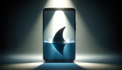 A conceptual image illustrating the danger of online predators, as threat to internet users, especially children and teenagers.