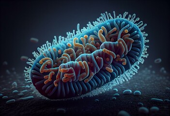 Spirilla Bacteria. Generative AI - obrazy, fototapety, plakaty